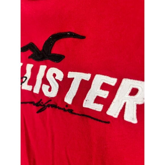 Hollister Graphic Tee Red XS Embroidery Y2K Grunge Classic Colorful 80s Retro - Picture 3 of 12